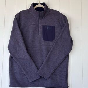 Under Armour Men’s 1/4 Button Pullover Blue/Gray Size XL